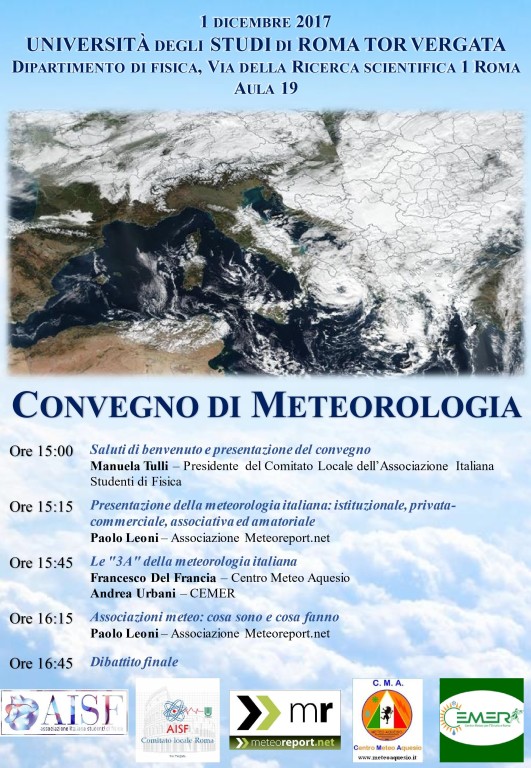 Convegno di meteorologia all'Università di Roma Tor Vergata