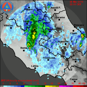 stima precipitazioni temporali 26 marzo 2015