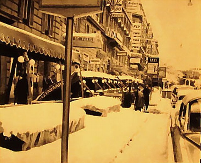1965 Via Veneto Neve a Roma 9 febbraio